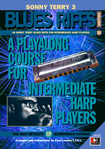 Sonny Terry 3 Blues Riffs harmonica course. Learn harmonica online